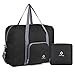For Spirit Airlines Foldable Travel Duffel Bag Tote Carry on Luggage Sport Gym Duffle for Men and Women (Pure Black)