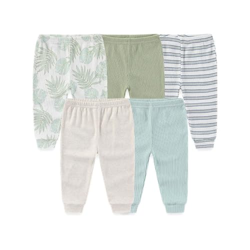 Image of Unisex Baby 5-Pack Long Pants Boys Girls Toddler Cotton Shorts Gift Set