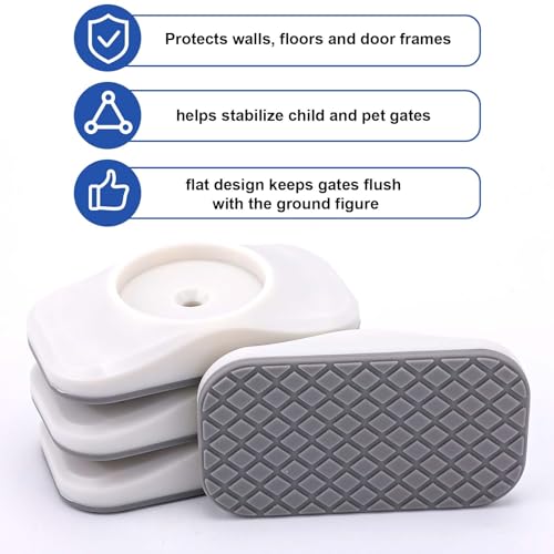 Miniatura 5 de 8uds Kit De Extensión Puerta, 4 Tornillos De Extensión Para Puerta De Bebé Con 4 Protectores De Pared Para Puerta De Bebé Extensor De Puerta Para Bebé Para Instalación A Presión