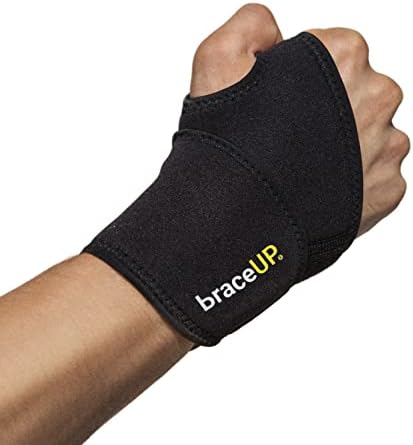 BraceUP Adjustable Wrist Support, One Size Adjustable (Black)