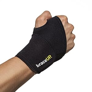 BraceUP Adjustable Wrist Support – Wrist Brace for Carpal Tunnel, Tendonitis, Arthritis, Sports & Daily Use, Left and Right Hand, One Size (Black)