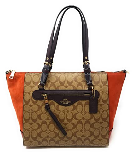 Coach Women's Kleo Caryall Shoulder Bag (Signature Canvas - Suede/Khaki) #TOP25