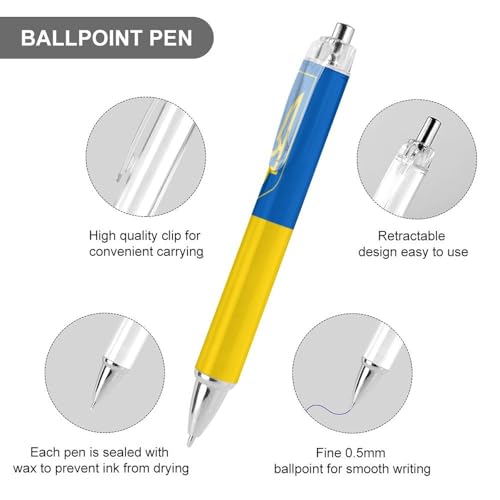Stylo à bille Ukraine de qualité supérieure rétractable avec pointe 0,5 mm - 3