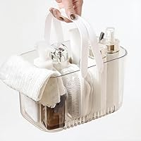 Natudeco Dusch-Caddy-Korb, Kunststoff-Dusch-Caddy-Tragetasche, großes Fassungsvermögen, Dusch-Aufbewahrungskorb, transparenter Toilettenartikel-Organizer für Toilette oder