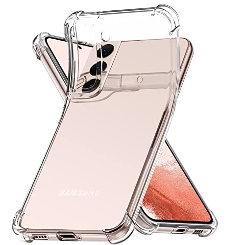 Galaxy S22 5G Case, OUBA Rubber Slim Thin Flexible Clear TPU Shock-Absorbing Corners Anti-Scratches Lightweight Gel Soft Silicone Protective Case Cover for Samsung Galaxy S22 5G - Clear
