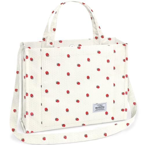 Image of Corduroy Tote Bag for Women Small Satchel Bag Mini Tote Bag Aesthetic Crossbody Handbag - School Work Travel Shopping