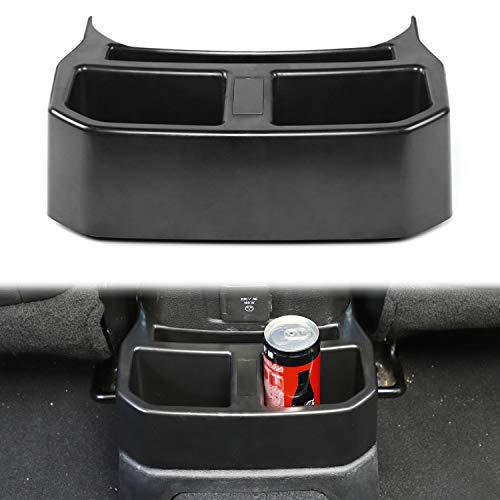 JeCar for Jeep JL Rear Cup Holders Cap Rear Console Mounted Drink Holders Floor Console Mounted Drink Holders for Jeep Wrangler JL Unlimited Sahara & Rubicon 2018 2019 2020