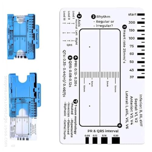 Ddujbtp Carta del righello di punto dell'attrezzatura 7 di analisi dell'elettrocardiogramma dell'ospedale per i cardiologi & gli infermieri lettura efficiente dei dati del cuore