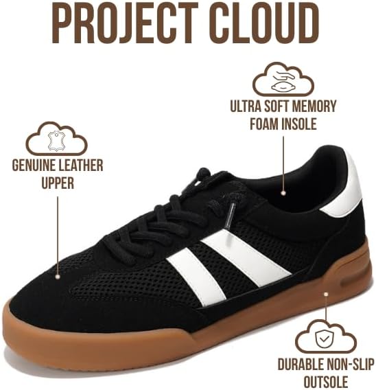 Project Cloud Genuine Leather Casual Sneakers for Women - Memory Foam Insoles Lace-Up Womens Shoes & Lightweight Women's Fashion Sneakers - Slip On Shoes for Women Footwear (Verdy) - Image 3