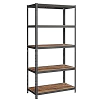 SONGMICS Stalen legplank voor zwaar gebruik, zonder gereedschap, opbergplank, voor garage, kelder, berging, gereedschap, fitnessapparatuur, belastbaar tot 600 kg, 50 x 100 x 200 cm, grijs GLR050G01