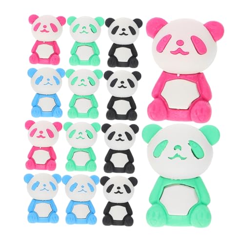 TENDYCOCO 漫画消しゴム 幼稚園のかわいい消しゴム 16個入り ミニパンダのデコレーション 学生用文房具 漫画パンダ おもちゃ プレゼント 学習シーン 色指定不可