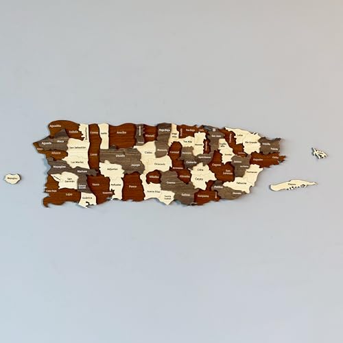 Colorfull Worlds Puerto Rico Country Wall Art Decor, 3D Wooden Home and Office Wall Art, Puerto Rican Decor (54 x 15 cm | 21.3" x 5.9") by Colorfull Worlds - Used condition - US$45.16