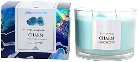 Impressive Natural Soy Lavender&Lemon Candles for Home Scented，Medium Jar Candles ，Candles Gift ，10.5oz 35Hour Burn Time 2-Wicks, Blue