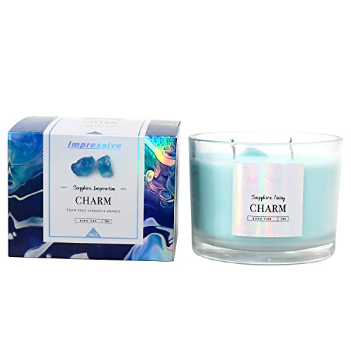 Impressive Natural Soy Lavender&Lemon Candles For Home Scented，Medium Jar Candles ，Candles Gift ，10.5Oz 35Hour Burn Time 2-Wicks, Blue #TOP2