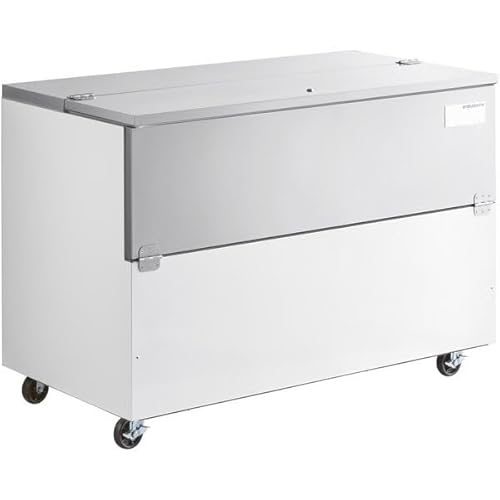 Image of Glownary 49-Inch School Milk Cooler with Digital Thermostat, 18.5 Cu Ft Capacity, White Finish, Cold Wall Refrigeration, R290 Refrigerant, 33-40°F Temperature Range, 12 Crate Storage