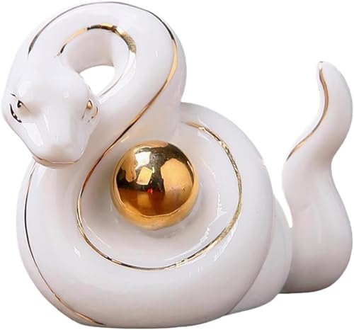 Tycoon 白蛇 置物 干支 へび 巳 置物 白へび ヘビ 白蛇 陶器 巳年 置物 かわいい 吉祥来福巳 白龍干支 十二支 金運を運ぶ白蛇 風水グッズ・開運お守り・縁起物 魔除け・財運を呼び寄せる白へびのお守り 財運 繁栄 生命力 勝負運 幸運 玄関飾り