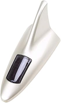Shark Fin Antenna Solar Power LED Warning Tail Light Car Roof Antenna Decor Tail Light Gold