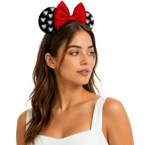 Minnie Mouse ears with red bow