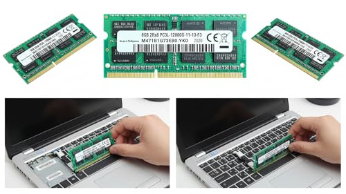 Image of 8GB DDR3L 1600MHz Laptop RAM - PC3L-12800S 204-Pin SODIMM 1.35V CL11 Laptop Memory Upgrade, Compatible Replacement for Samsung Part M471B1G73EB0-YK0