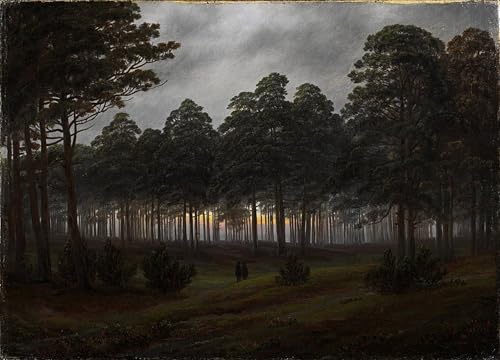 Cuadro de la tarde de Friedrich: pintura al óleo en lienzo modernos decoraciones del hogar 60x90cm