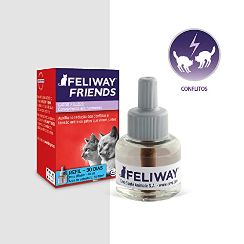 FELIWAY FRIENDS Refil - harmonia entre os gatos da casa - indicado para perseguições, olhar fixo, br