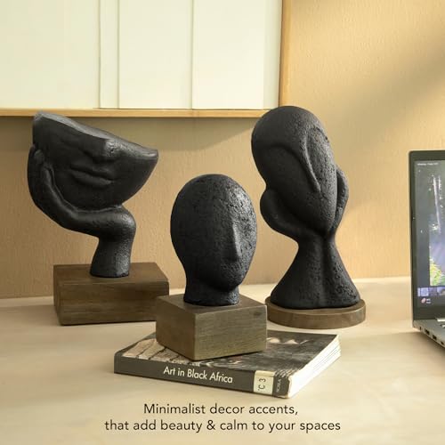 Image of Ellementry Calm Face Ecomix Sculpture 19 cm Tall, Home Decor Showpiece Figurine for Living Room & Office, Modern Asthetic Tabletop Decorative Accent, Unique Gift Item for Shelf Decoration