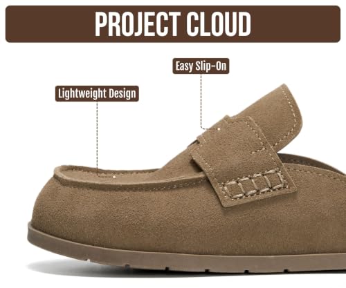 Image of Project Cloud 100% Genuine Leather Womens Clogs - Plush & Soft Insole with Arch Support Non Slip Mules & Clogs for Women Footwear - Water Resistant Women Shoes (Foamy)