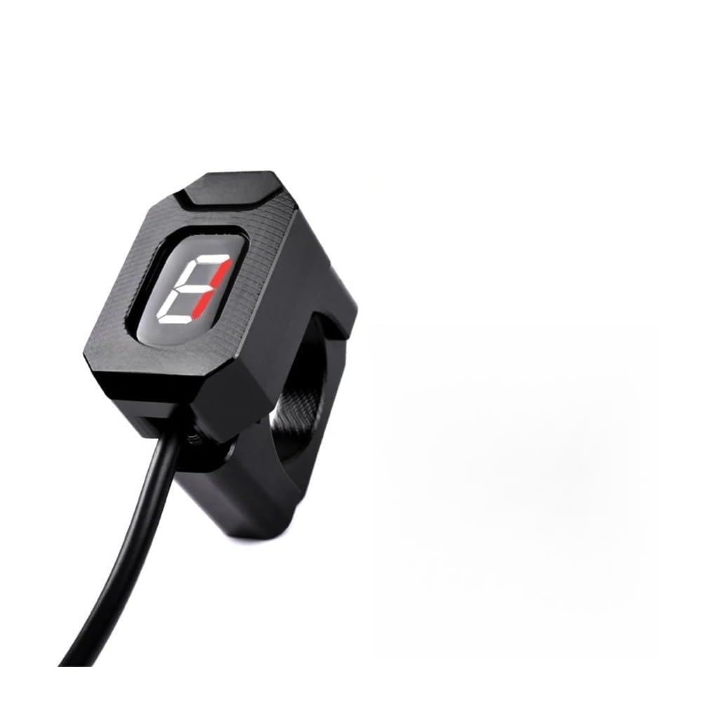 Indicatore di Cambio Marcia per Moto, misuratore Digitale per Moto, indicatore di Marcia a 1-6 Livelli, Accessori per ATV Grizzly Rhino YFM 550 660 700 450 (Anello Fisso Rosso)