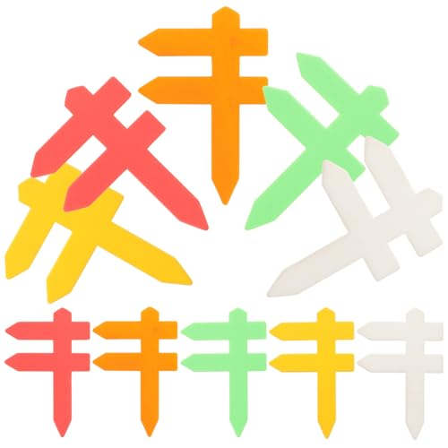 DECOMELODY 20 Stück Kleiner Holz Wegweiser Garten Requisiten Selbstgemacht Landschaftsbau Foto Zubehör Bunt für Minigarten und Bonsai Dekoration