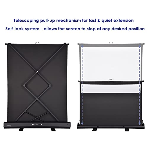 Yescom FBA_16PJS016-P60R43-PU Instahibit 60 Inch Pull Up Portable Floor Projector Screen 48 Inchx36 Inch 1.3 Gain 4:3 Hd Projection Screen Aluminum Case Home Office Mobile Working thumb #4