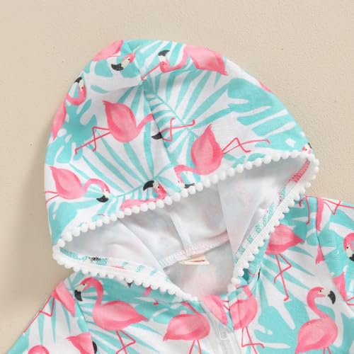 Baby Girl Swimsuit Cover Up Hooded Zip Up Beach Bathing Suit Towel Coverup Toddler Pool Robe Dress Swimwear4