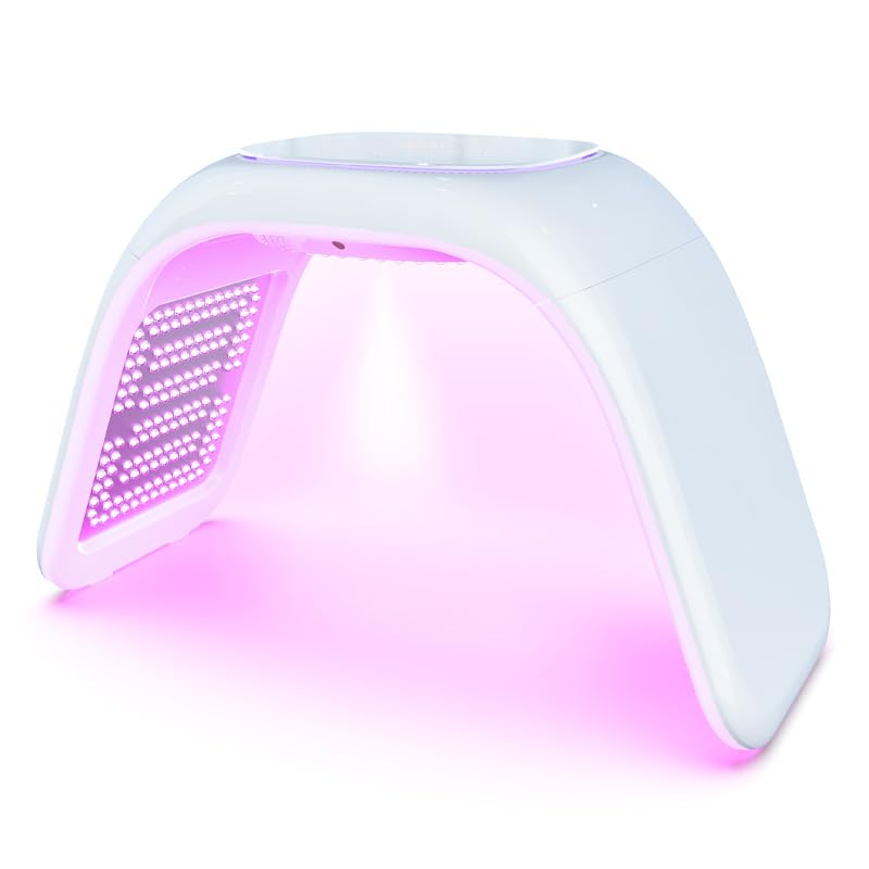 Elitzia Maska na twarz LED z 6 kolorami + światło UV do terapii twarzy z sprayem do pielęgnacji skóry, głęboko nawilża, maska terapeutyczna przeciw starzeniu się skóry, odmładzająca skórę ETLED069