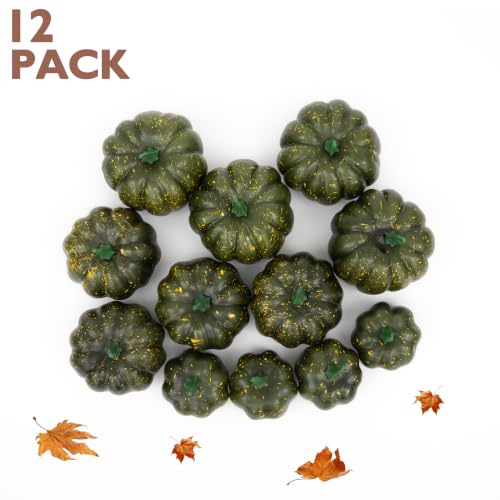 Image of Ogrmar 12 Pack Artificial Assorted Pumpkins, Mini Fake Pumpkins
