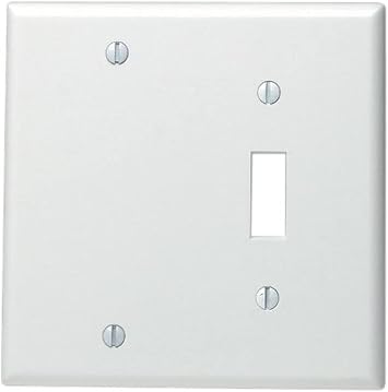 Leviton 2-Gang 1-Toggle 1-Blank Device Combination Wallplate, Standard Size, Thermoset, Box Mount, 88006, White