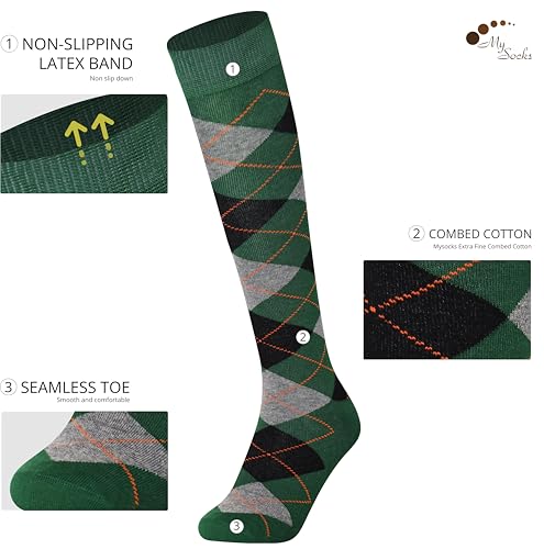 Image of Mysocks Unisex Extra Fine Combed Cotton Knee High Socks, Hand Linked Toe, Soft Latex Band