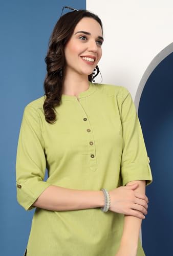 Image of Pistaa's Women's Cotton Relaxed Fit Short Kurti