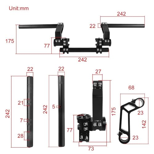 Manillar de dirección ajustable de 22mm con regulación angular para scooter 5