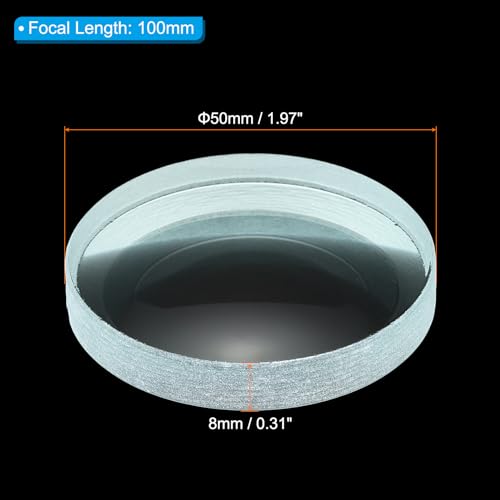 Image of PATIKIL 4 inch (100mm) Focal Length Double Concave Lens, 3 Pack 50mm Diameter 8mm Height Glass Optically Polished Round Edges Lens for Physics Experiment, Clear