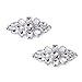 ElegantPark AL Fashion Decorative Rhinestones Shoes Clutch Dress Hat Shoes Clips 2 Pcs Silver