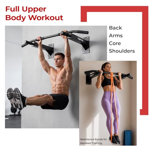Image of Lifelong Pull Up Bar Wall Mounted | 200kg Capacity| Foam Grip Pull Up Bar for Home | Gym Equipment for Home Workout| Triangle Support | Strong Wall Base| Home for Kids, Men & Women