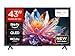 TCL 43T6C-UK 43” QLED 4K HDR TV, Fire TV (Smart TV with Dolby Vision & Atmos, HDR10+, Press & Ask Alexa, 2025 New Model)
