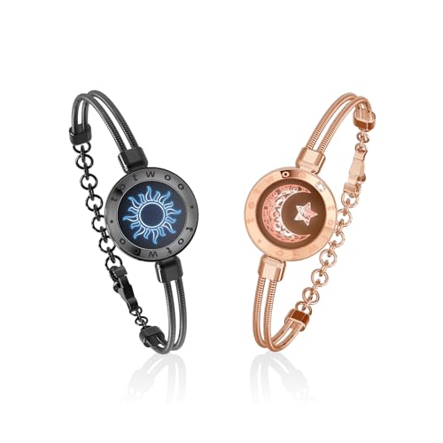 TOTWOO Long Distance Touch Bracelets for Couples Light up & Vibration for Love - Womens Fashion Smart Jewelry Romantic Gift for Girlfriend One-to-One Bluetooth Pairing via App product thumbnail 13