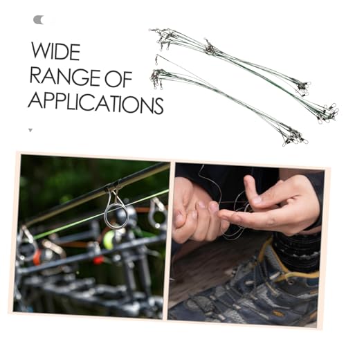 40 piezas de líderes de acero con swivels y snaps para pesca miniatura 3