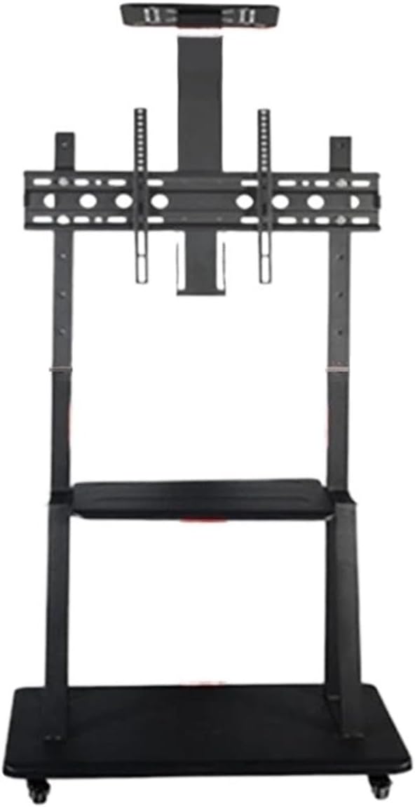 Mobile TV Cart Stand for 32-70 Inch Screens Adjustable Height Rotating Design for Live Streaming Floor-Standing TV Mount with Top Tray - Ideal for Presentations & Events