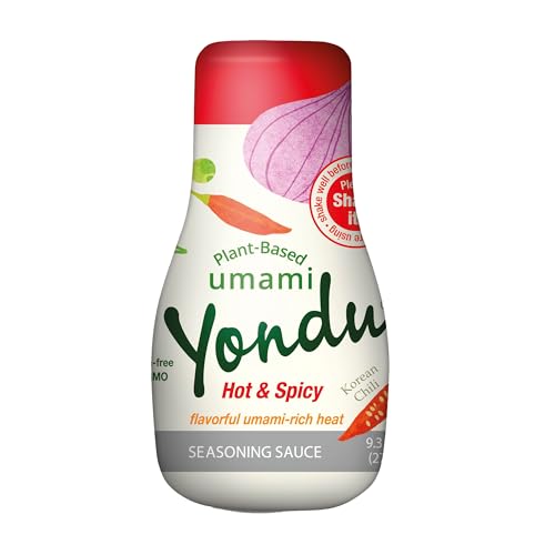 Yondu Hot & Spicy Vegetable Umami (275ml) - Auténtica Salsa Coreana para Todo Tipo de Platos. Condimento Premium a Base de Plantas, Ingredientes Naturales