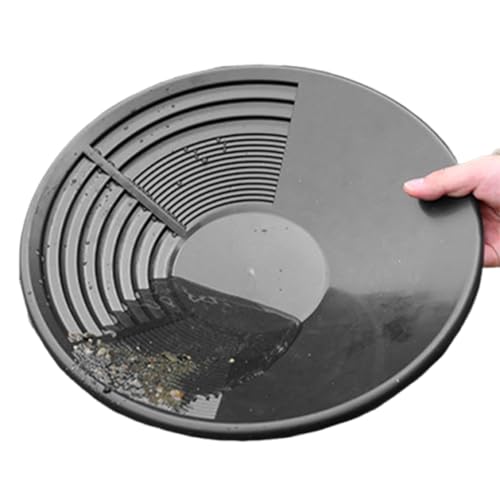 Batée d'or,batee Orpaillage 35 Cm,Bac en Plastique Doré pour l'or, Les Pépites, Le Draage, Le Prospection, Le Sable Et l'or, Lavage Manuel, Équipement De Panne Dorée
