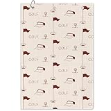 BCUANGD Vintage Golf Towel - Trenndy Modern Sports Club Golf Bag Accessories Towel, Preppy Disc Weave Waffle & Ball Towels with Carabiner Clip Gifts for Golfer Women Men Kids, 16'x24'