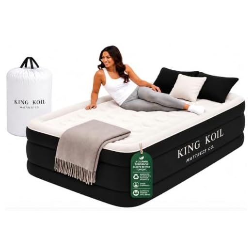 King Koil Luxury Twin Air Mattress with Built-in High Speed Pump for Camping, Home & Guests - 20” Twin Size Airbed Luxury Inflatable Blow Up Mattress Waterproof