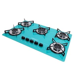 Cooktop 5 bocas Chamalux ultra chama verde água T.C BIVOLT