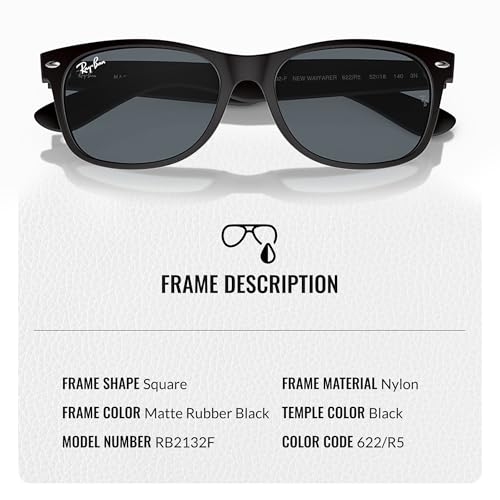 Ray-Ban RB2132F NEW WAYFARER CLASSIC LOW BRIDGE FIT Square Shaped Sunglasses for Men & Women with Official RAYBAN Eyewear Kit3